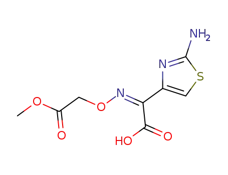 Molecular Structure of 80544-17-8 ((Z)-2-(Methoxycarbonylmethoxyimino)-2-(2-aminothiazol-4-yl)acetic acid)
