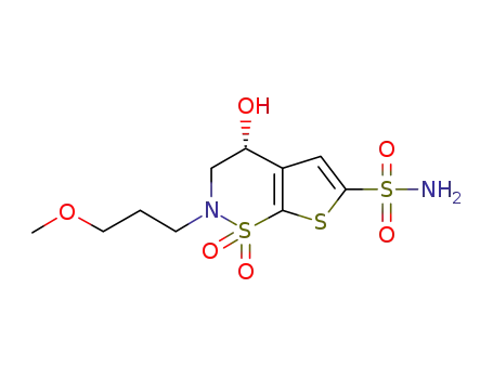 (R)-3,4-Dihydro-4-hydroxy-2-(3-methoxypropyl)-2H-thieno[3,2-e]-1,2-thiazine-6-sulfonamide 1,1-dioxide