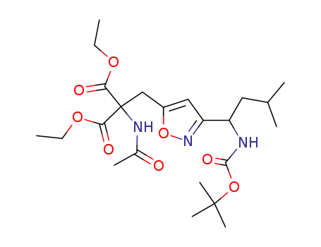 2-acetylamino-2-[3-(1-tert-butoxycarbonylamino-3-methyl-butyl)-isoxazol-5-ylmethyl]-malonic acid diethyl ester