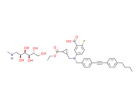 5-({4-[(4-butylphenyl)ethynyl]benzyl}{[2-(ethoxycarbonyl)cyclopropyl]methyl}amino)-2-fluorobenzoic acid N-methyl-D-glucamine salt