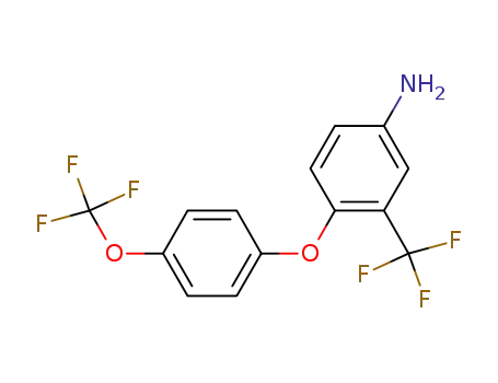 Molecular Structure of 875774-55-3 (Benzenamine, 4-[4-(trifluoromethoxy)phenoxy]-3-(trifluoromethyl)-)