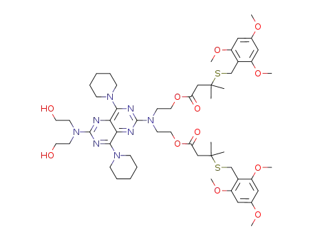 2,6-bis(diethyl-3-methyl-3(2,4,6-trimethoxyphenylmethylthio)butyric acid ester amino)-4,8-dipiperidinopyrimido-[5,4-d]-pyrimidine