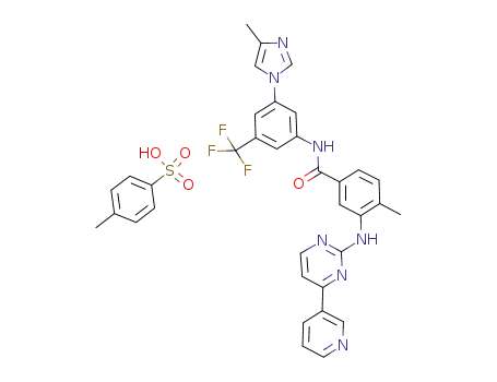 Benzamide,
4-methyl-N-[3-(4-methyl-1H-imidazol-1-yl)-5-(trifluoromethyl)phenyl]-3-[[
4-(3-pyridinyl)-2-pyrimidinyl]amino]-, 4-methylbenzenesulfonate (1:1)