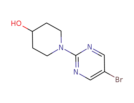 Molecular Structure of 887425-47-0 (1-(5-BROMOPYRIMIDIN-2-YL)-4-PIPERIDINOL)