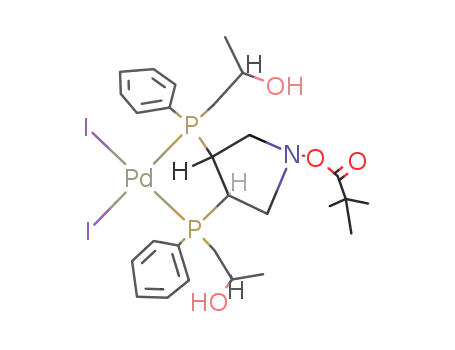 {{P(R,S),3R,4R,P`(R,S)}-1-(t-butoxycarbonyl)-3,4-bis((S)2-hydroxypropylphenylphosphino)pyrrolidine-P,P`}diiodopalladium
