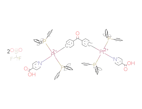 trans-4,4'-benzophenonebis[(nicotinic acid)bis(triphenylphosphine)]diplatinum(II) bis(triflate)