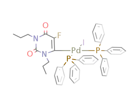iodo(1,2,3,4-tetrahydro-1,3-dialkyl-2,4-dioxo-5-fluoro-6-pyrimidinyl)bis(triphenylphosphine)palladium