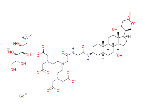 gadolinium complex of (3β,5β,7α, 12α)-3-[[[[[bis[2-[bis(carboxymethyl)amino]ethyl]amino]acetyl]amino]acetyl]amino]-7,12-dihydroxycholan-24-oic acid salified with 1-deoxy-1-(methylamino)-D-glucitol (1:2)