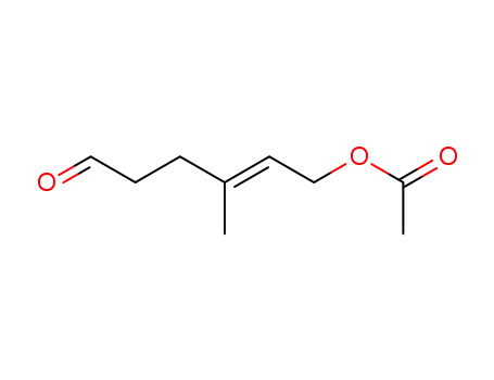 Molecular Structure of 35334-60-2 (4-Hexenal, 6-(acetyloxy)-4-methyl-, (E)-)