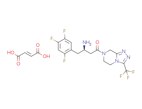 Molecular Structure of 837430-24-7 (1,2,4-Triazolo[4,3-a]pyrazine,
7-[(3R)-3-amino-1-oxo-4-(2,4,5-trifluorophenyl)butyl]-5,6,7,8-tetrahydro-
3-(trifluoromethyl)-, (2E)-2-butenedioate (1:1))