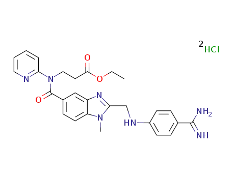3-({2-[(4-carbamimidoyl-phenylamino)methyl]-1-methyl-1H-benzoimidazole-5-carbonyl}pyridin-2-yl-amino)-propionic acid ethyl ester dihydrochloride
