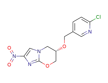 Molecular Structure of 1257426-57-5 (3-(6-Chloro-pyridin-3-ylMethoxy)-7-nitro-7H-iMidazo[2,1-b][1,3]oxazine)