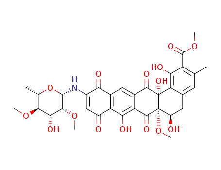 (6R,6aS,14aR)-methyl 1,6,8,14a-tetrahydroxy-11-((2S,3R,4R,5R,6S)-4-hydroxy-3,5-dimethoxy-6-methyltetrahydro-2H-pyran-2-ylamino)-6a-methoxy-3-methyl-7,9,12,14-tetraoxo-5,6,6a,7,9,12,14,14a-octahydrobenzo[a]tetracene-2-carboxylate