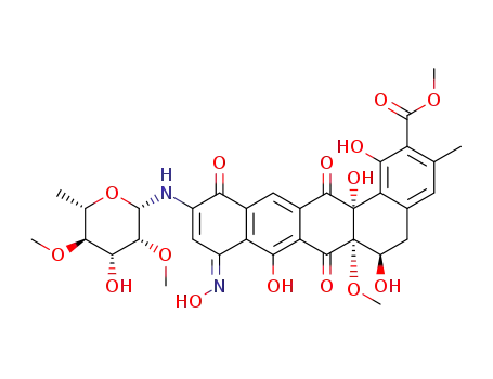 (6R,6aS,14aR,E)-methyl 1,6,8,14a-tetrahydroxy-11-((2S,3R,4R,5R,6S)-4-hydroxy-3,5-dimethoxy-6-methyltetrahydro-2H-pyran-2-ylamino)-9-(hydroxyimino)-6a-methoxy-3-methyl-7,12,14-trioxo-5,6,6a,7,9,12,14,14a-octahydrobenzo[a]tetracene-2-carboxylate