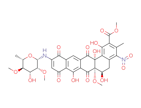 (6R,6aS,14aR)-methyl 1,6,8,14a-tetrahydroxy-11-((2S,3R,4R,5R,6S)-4-hydroxy-3,5-dimethoxy-6-methyltetrahydro-2H-pyran-2-ylamino)-6a-methoxy-3-methyl-4-nitro-7,9,12,14-tetraoxo-5,6,6a,7,9,12,14,14a-octahydrobenzo[a]tetracene-2-carboxylate