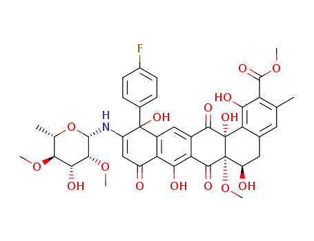 (6R,6aS,14aR)-methyl 12-(4-fluorophenyl)-1,6,8,12,14a-pentahydroxy-11-((2S,3R,4R,5R,6S)-4-hydroxy-3,5-dimethoxy-6-methyltetrahydro-2H-pyran-2-ylamino)-6a-methoxy-3-methyl-7,9,14-trioxo-5,6,6a,7,9,12,14,14a-octahydrobenzo[a]tetracene-2-carboxylate