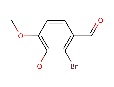 Molecular Structure of 2973-58-2 (2-BROMO-3-HYDROXY-4-METHOXYBENZALDEHYDE)