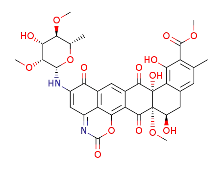 (8aR,12R,12aS)-8a,12-dihydroxy-5-((2S,3R,4R,5R,6S)-4-hydroxy-3,5-dimethoxy-6-methyltetrahydro-2H-pyran-2-ylamino)-12a-methoxy-8a,9,10,11,12,12a-hexahydro-(1-hydroxy-2-methoxycarbonyl-3-methylbenzo)[9,10-a]tetraceno[1,12-de][1,3]oxazine-2,6,8,13-tetraone