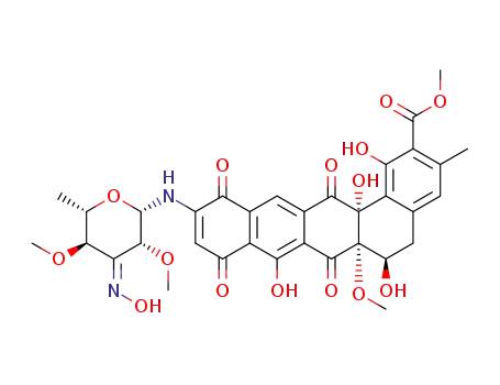 (6R,6aS,14aR)-methyl 1,6,8,14a-tetrahydroxy-11-((2S,3R,5R,6S)-4-(hydroxyimino)-3,5-dimethoxy-6-methyltetrahydro-2H-pyran-2-ylamino)-6a-methoxy-3-methyl-7,9,12,14-tetraoxo-5,6,6a,7,9,12,14,14a-octahydrobenzo[a]tetracene-2-carboxylate