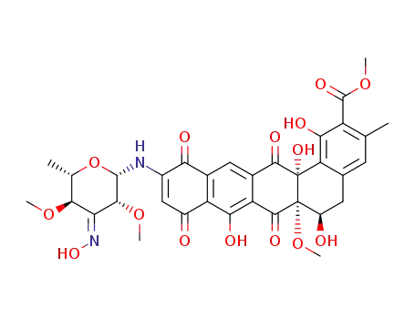 (6R,6aS,14aR)-methyl 1,6,8,14a-tetrahydroxy-11-((2S,3R,5R,6S)-4-(hydroxyimino)-3,5-dimethoxy-6-methyltetrahydro-2H-pyran-2-ylamino)-6a-methoxy-3-methyl-7,9,12,14-tetraoxo-5,6,6a,7,9,12,14,14a-octahydrobenzo[a]tetracene-2-carboxylate