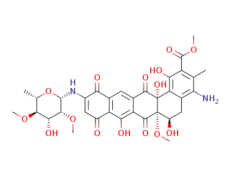 (6R,6aS,14aR)-methyl 4-amino-1,6,8,14a-tetrahydroxy-11-((2S,3R,4R,5R,6S)-4-hydroxy-3,5-dimethoxy-6-methyltetrahydro-2H-pyran-2-ylamino)-6a-methoxy-3-methyl-7,9,12,14-tetraoxo-5,6,6a,7,9,12,14,14a-octahydrobenzo[a]tetracene-2-carboxylate
