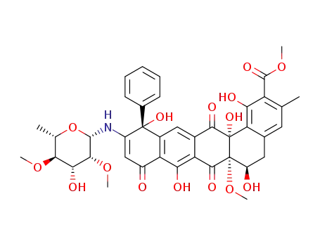 (6R,6aS,14aR)-methyl 1,6,8,12,14a-pentahydroxy-11-((2S,3R,4R,5R,6S)-4-hydroxy-3,5-dimethoxy-6-methyltetrahydro-2H-pyran-2-ylamino)-6a-methoxy-3-methyl-7,9,14-trioxo-12-phenyl-5,6,6a,7,9,12,14,14a-octahydrobenzo[a]tetracene-2-carboxylate