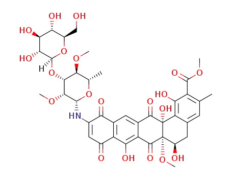 (6R,6aS,14aR)-methyl 11-((2S,3R,4R,5S,6S)-3,5-dimethoxy-6-methyl-4-((2S,3R,4S,5S,6R)-3,4,5-trihydroxy-6-(hydroxymethyl)tetrahydro-2H-pyran-2-yloxy)tetrahydro-2H-pyran-2-ylamino)-1,6,8,14a-tetrahydroxy-6a-methoxy-3-methyl-7,9,12,14-tetraoxo-5,6,6a,7,9,12,14,14a-octahydrobenzo[a]tetracene-2-carboxylate