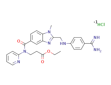 1-methyl-2-[N-(4-amidinophenyl)-aminomethyl]benzimidazol-5-yl-carboxylicacid-N-(2-pyridyl)-N-(2-ethoxycarbonylethyl)-amide hydrochloride