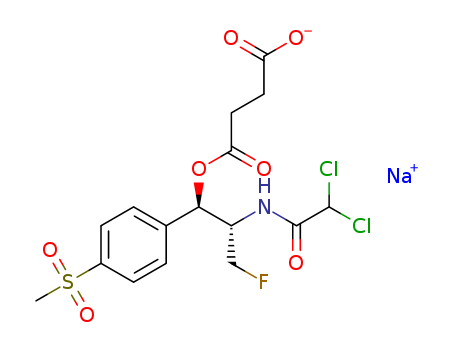 Butanedioic acid, 1-[(1R,2S)-2-[(2,2-dichloroacetyl)amino]-3-fluoro-1-[4-(methylsulfonyl)phenyl]propyl] ester, sodium salt (1:1)