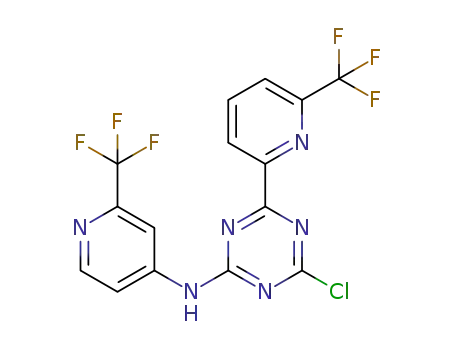 4-chloro-6-(6-(trifluoromethyl)pyridin-2-yl)-N-(2-(trifluoro-methyl)-pyridin-4-yl)-1,3,5-triazin-2-amine