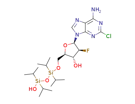 2-chloro-9-[2-deoxy-2-fluoro-5-O-(1-hydroxy-1,1,3,3-tetraisopropyldisiloxane-3-yl)-β-D-arabinofuranosyl]adenine