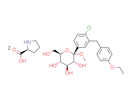 (2S,3R,4S,5S,6R)-2-(4-chloro-3-(4-ethoxybenzyl)phenyl)-6-(hydroxymethyl)-2-methoxytetrahydro-2H-pyran-3,4,5-triol bis(L-proline) cocrystal