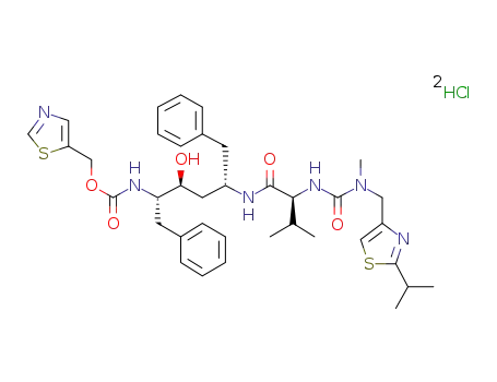 (2S,3S,5S)-5-(N-(N-((N-methyl-N-((2-isopropyl-4-thiazolyl)-methyl)amino)carbonyl)-L-valinyl)amino)-2-(N-((5-thiazolyl)-methoxy-carbonyl)-amino)-1,6-diphenyl-3-hydroxyhexane bis-hydrochloride