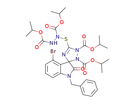 diisopropyl 1-benzyl-5'-{[1,2-bis(isopropoxycarbonyl)hydrazinyl]thio}-4-bromo-2-oxospiro[indoline-3,3'-[1,2,4]triazole]-1',2'-dicarboxylate