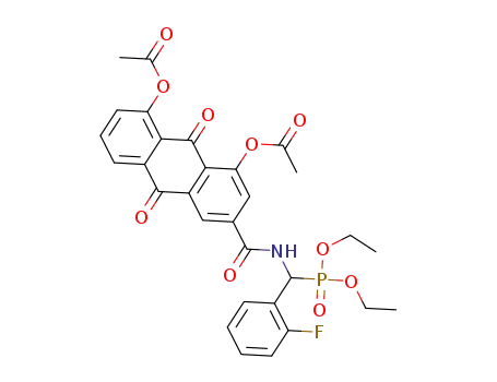 8-acetyloxy-3-({[(diethoxyphosphoryl)(2-fluorophenyl)methyl]amino}carbonyl)-9,10-dioxo-9,10-dihydro-1-anthracenyl acetate