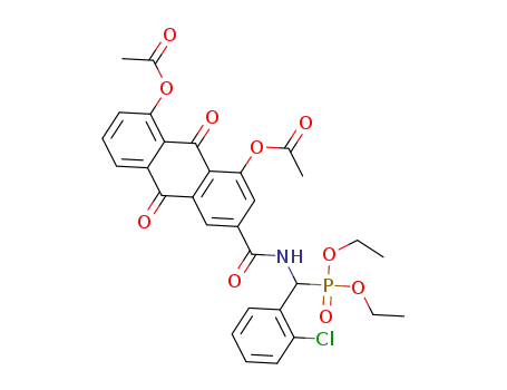 8-acetyloxy-3-({[(2-chlorophenyl)(diethoxyphosphoryl)methyl]amino}carbonyl)-9,10-dioxo-9,10-dihydro-1-anthracenyl acetate