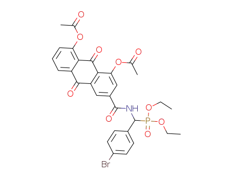 8-acetyloxy-3-({[(4-bromophenyl)(diethoxyphosphoryl)methyl]amino}carbonyl)-9,10-dioxo-9,10-dihydro-1-anthracenyl acetate
