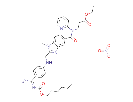ethyl N-{[2-({[4-((E)-amino{[(hexyloxy)carbonyl]imino}methyl)phenyl]-amino}methyl)-1-methyl-1H-benzimidazol-5-yl]carbonyl}-N-pyridin-2-yl-β-alaninate nitrate salt