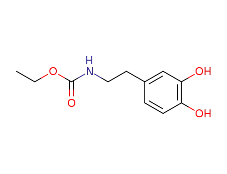 Molecular Structure of 36205-85-3 (Carbamic acid, [2-(3,4-dihydroxyphenyl)ethyl]-, ethyl ester)