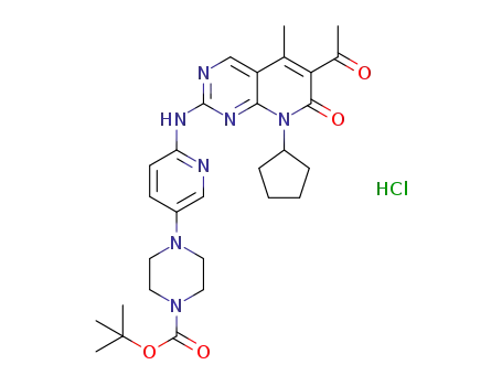 4-[6-(6-acetyl-8-cyclopentyl-5-methyl-7-oxo-7,8-dihydropyrido[2,3-d]pyrimidin-2-ylamino)pyridin-3-yl]piperazine-1-carboxylic acid tert-butyl ester hydrochloride