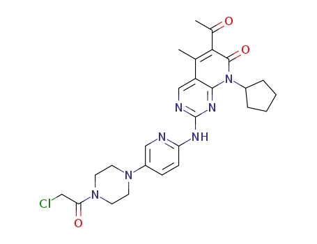 6-acetyl-2-(5-(4-(2-chloroacetyl)piperazin-1-yl)pyridin-2-ylamino)-8-cyclopentyl-5-methylpyrido[2,3-d]pyrimidin-7(8H)-one