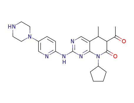 6-acetyl-8-cyclopentyl-5-methyl-2-[[5-(1-piperazinyl)-2-pyridinyl]amino]-5,6-dihydropyrido[2,3-d]pyrimidyl-7(8H)-one