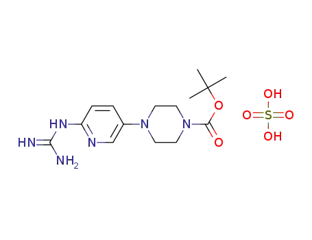 N-(5-(4-N-tert-butoxycarbonyl-1-N-hexahydro-pyrazinyl)2-pyridyl)guanidine sulphate