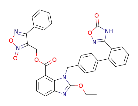 3-(4-phenyl-1,2,5-oxadiazole-2-oxide-3-)methyl-2-ethoxy-1-{[2'-(5-oxo-4,5-dihydro-1,2,4-oxadiazole-3-yl)biphenyl-4-yl]methyl}-1H-benzimidazole-7-carboxylate