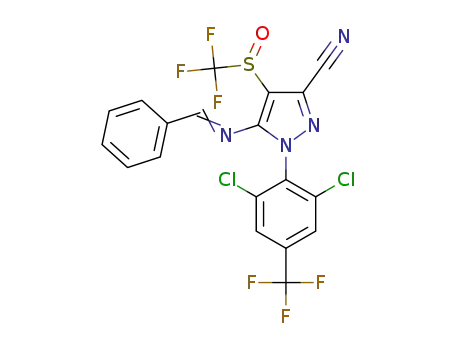 5-(benzylideneamino)-1-(2,6-dichloro-4-(trifluoromethyl)phenyl)-4-(trifluoromethylsulfinyl)-1H-pyrazole-3-carbonitrile