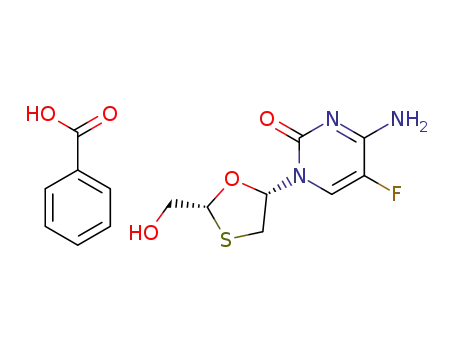 4-amino-5-fluoro-1-[(2R,5S)-2-(hydroxymethyl)-1,3-oxathiolan-5-yl]-1,2-dihydropyrimidin-2-one; benzoic acid