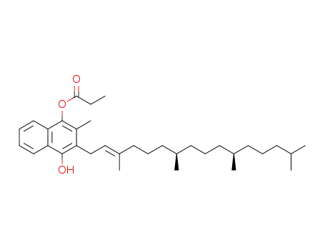2-methyl-3-phytyl-1,4-naphthohydroquinone monopropionate
