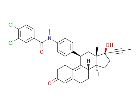 3,4-dichloro-N-(4-((8S,11R,13S,14S,17S)-17-hydroxy-13-methyl-3-oxo-17-(prop-1-yn-1-yl)-2,3,6,7,8,11,12,13,14,15,16,17-dodecahydro-1H-cyclopenta[a]phenanthren-11-yl)phenyl)-N-methylbenzamide