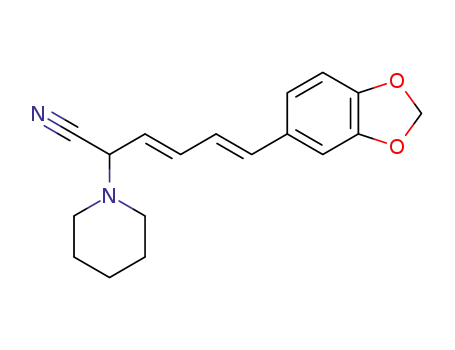 (3E,5E)-6-(benzo[d][1,3]dioxol-5-yl)-2-(piperidin-1-yl)hexa-3,5-dienenitrile