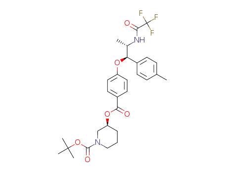 tert-butyl (3S)-3-[4-[(1R,2S)-1-(p-tolyl)-2-[(2,2,2-trifluoroacetyl)amino]propoxy]benzoyl]oxypiperidine-1-carboxylate